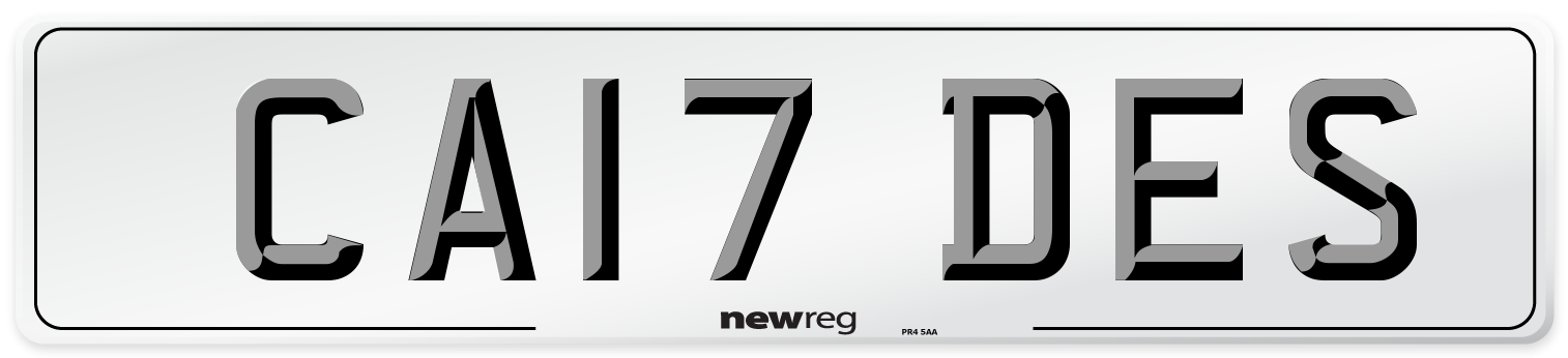 CA17 DES Number Plate from New Reg